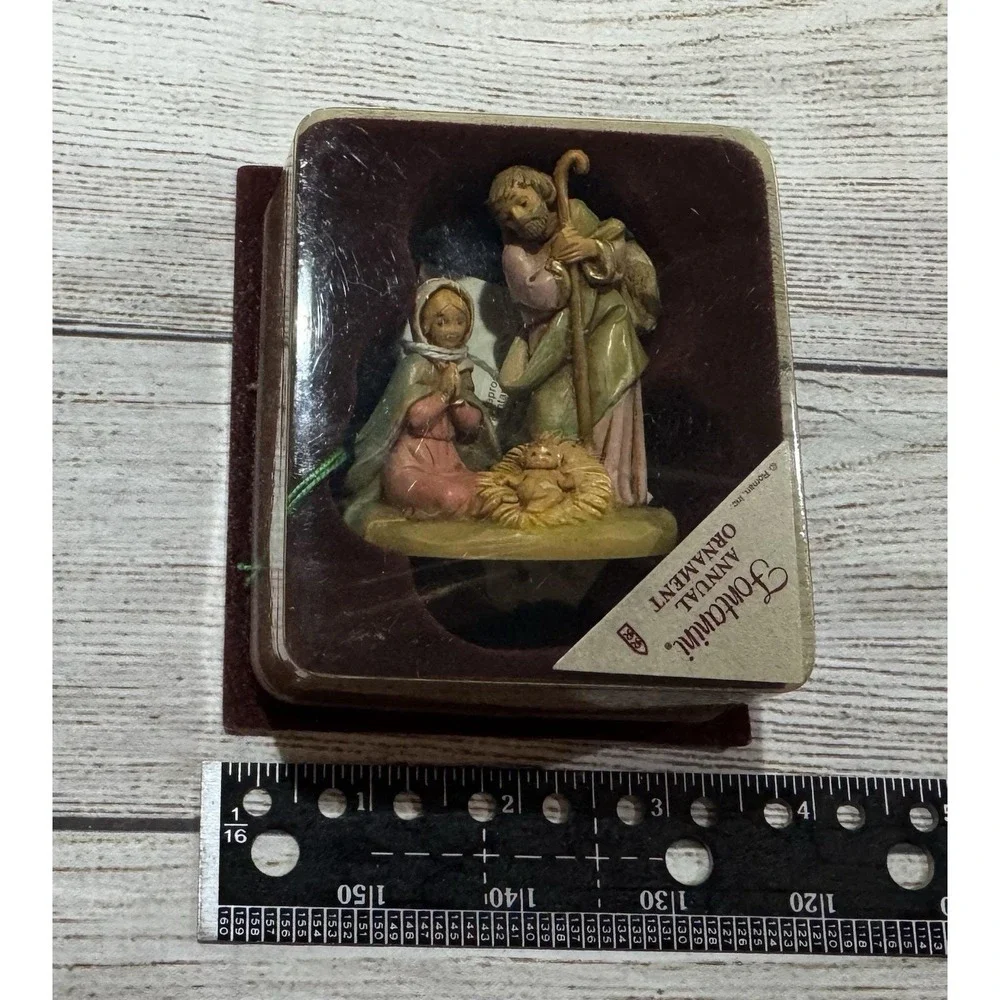 1988 Fontanini Annual Ornament Roman Inc Holy Family Baby Jesus Tub18
